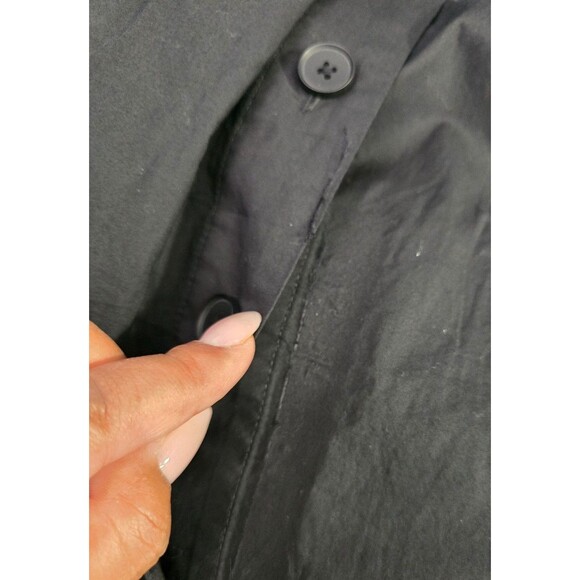 Everlane (Defect) The Easy Button Front Skirt Large Black Midi Skirt Side Slits - Picture 4 of 12